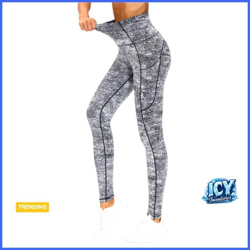 Thick High Waist Yoga Pants with Pockets, Tummy Control Workout Leggings